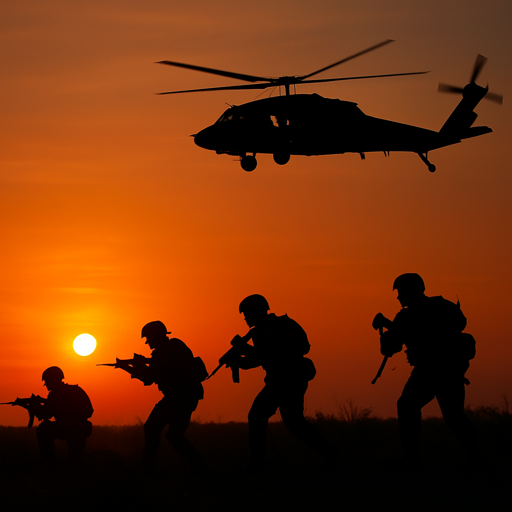 20250617_0833_Sunset Helicopter Silhouettes_simple_compose_01jxy9ersffxaby2m14p75d5ca