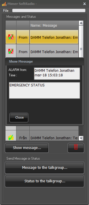TGW emergency status
