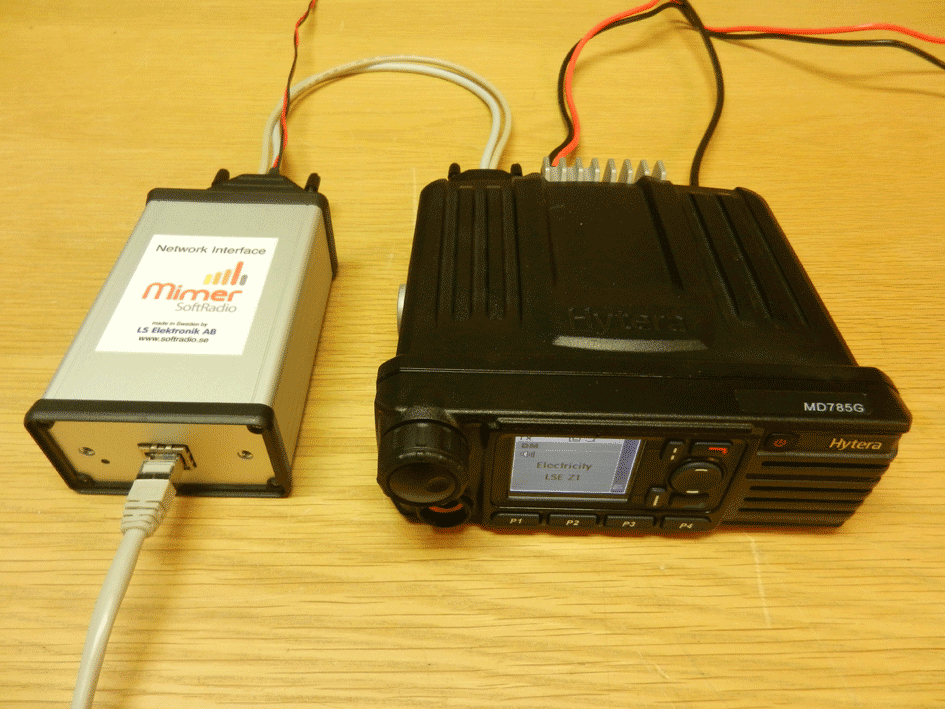 Hytera MD785 connected to a Network Interface