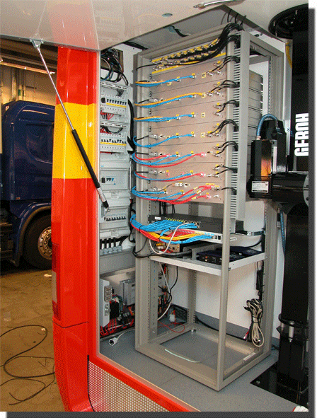 Radio rack in a Command and Control Vehicle