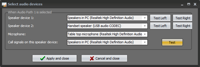 Audio accessories setting when using the Quad speaker option