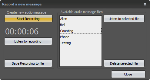 Message recording tool